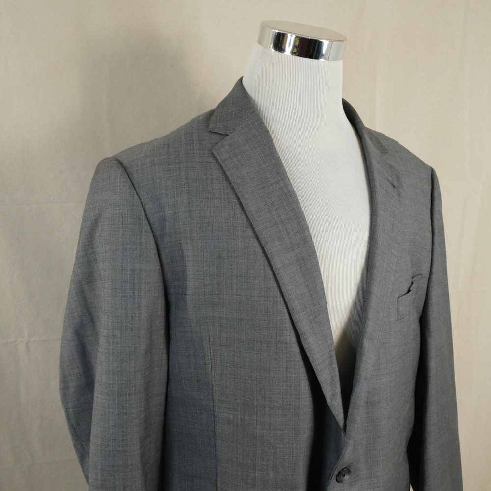 Joseph Abboud 48L Sport Coat Tollegno 120s Wool Gray Two Button Double Vented